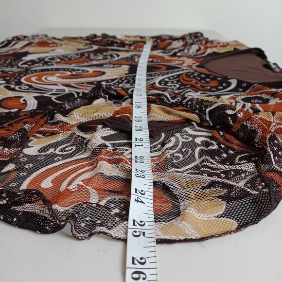 Schott NYC 70s Vintage Abstract Print Mesh Top - Picture 11 of 16